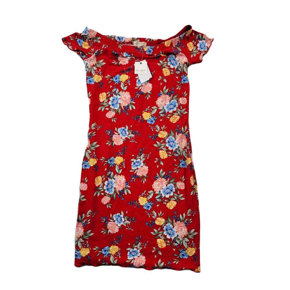 Ultra Flirt Mini Dress Womens Juniors XS X-Small Off-the-Shoulder Ruffled Hem - Picture 1 of 8